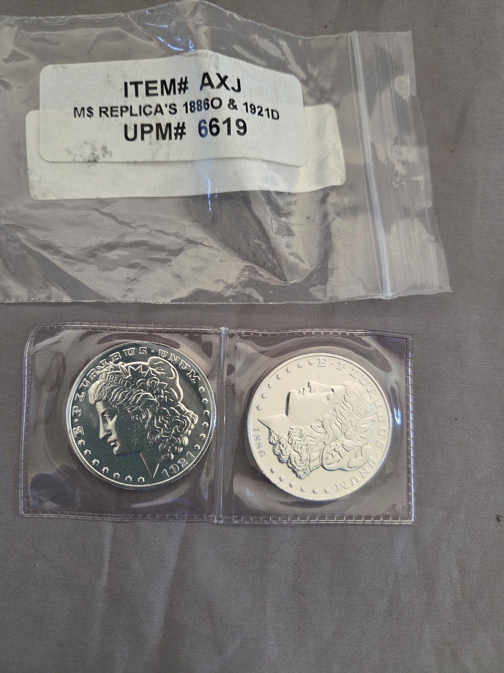 Silver Coin Replica Pair - Silver Color